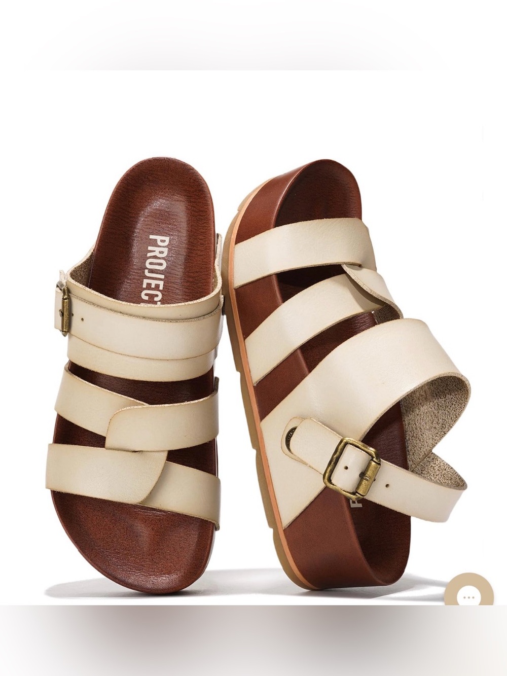 Project Cloud Women's Eco-Leather Platform Sandals in Cloud Size 8.5 NIB